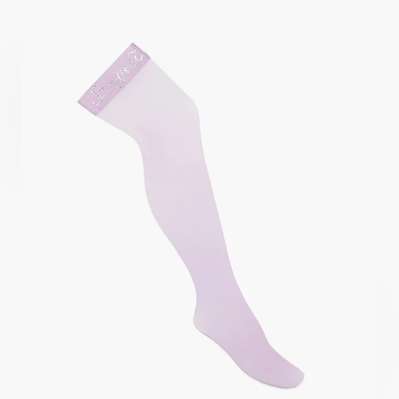 SAVAGE X FENTY DIVORCE COURT THIGH-HIGH STAY-UP STOCKINGS PURPLE LITE SZ M/L - Picture 3 of 7